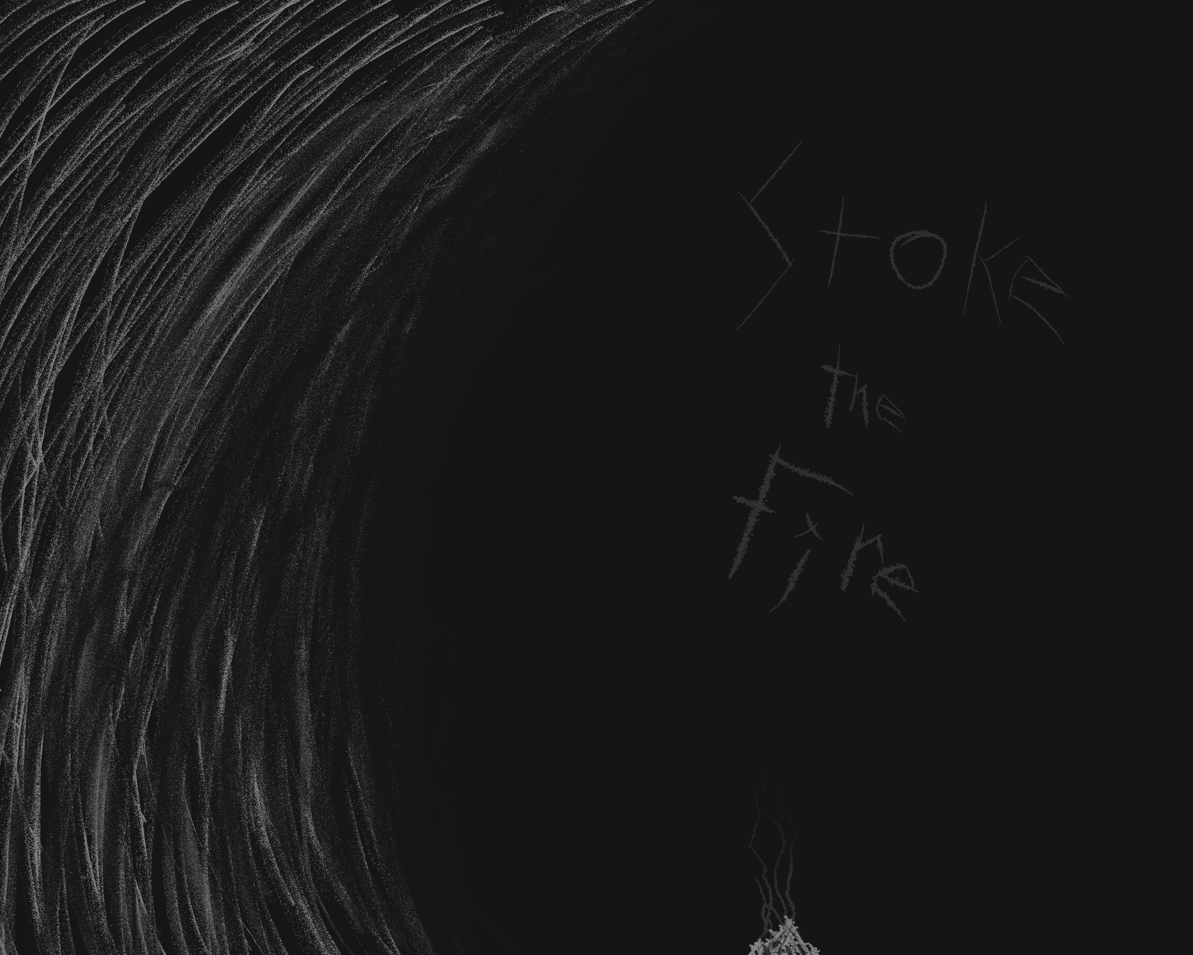 tiny fire with text that says - stoke the fire